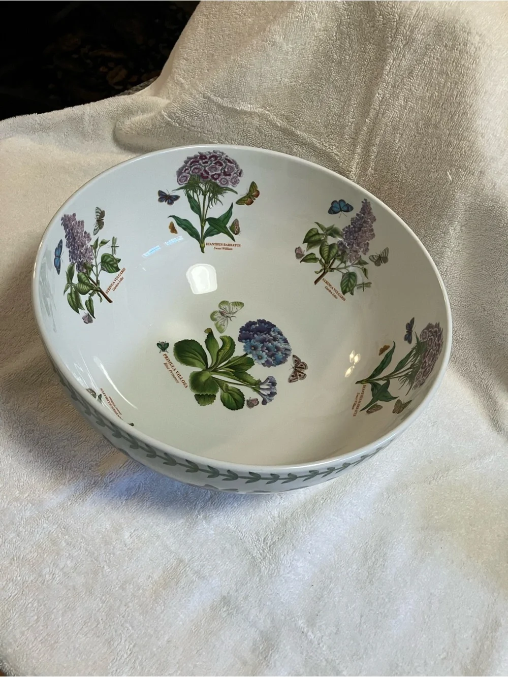 Vintage Portmeirion Botanic Garden Salad Bowl Ceramic 10.5inch diameter